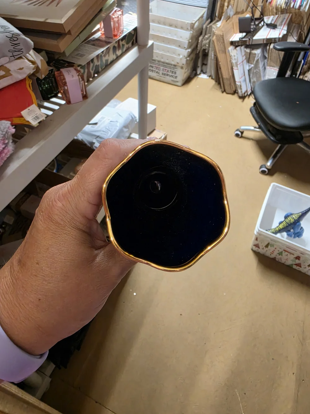 AT-1 Luxurious Cobalt Blue and Gold Ornate Vase